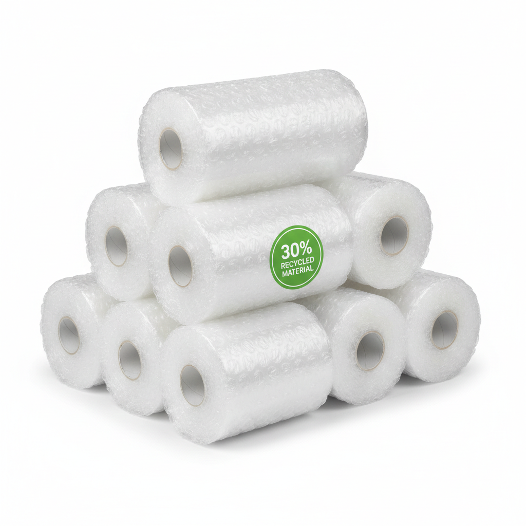 Rollo de plástico burbuja Aircap® Ø10 mm 30% reciclado 120 cm de ancho x 20 m de largo para embalaje