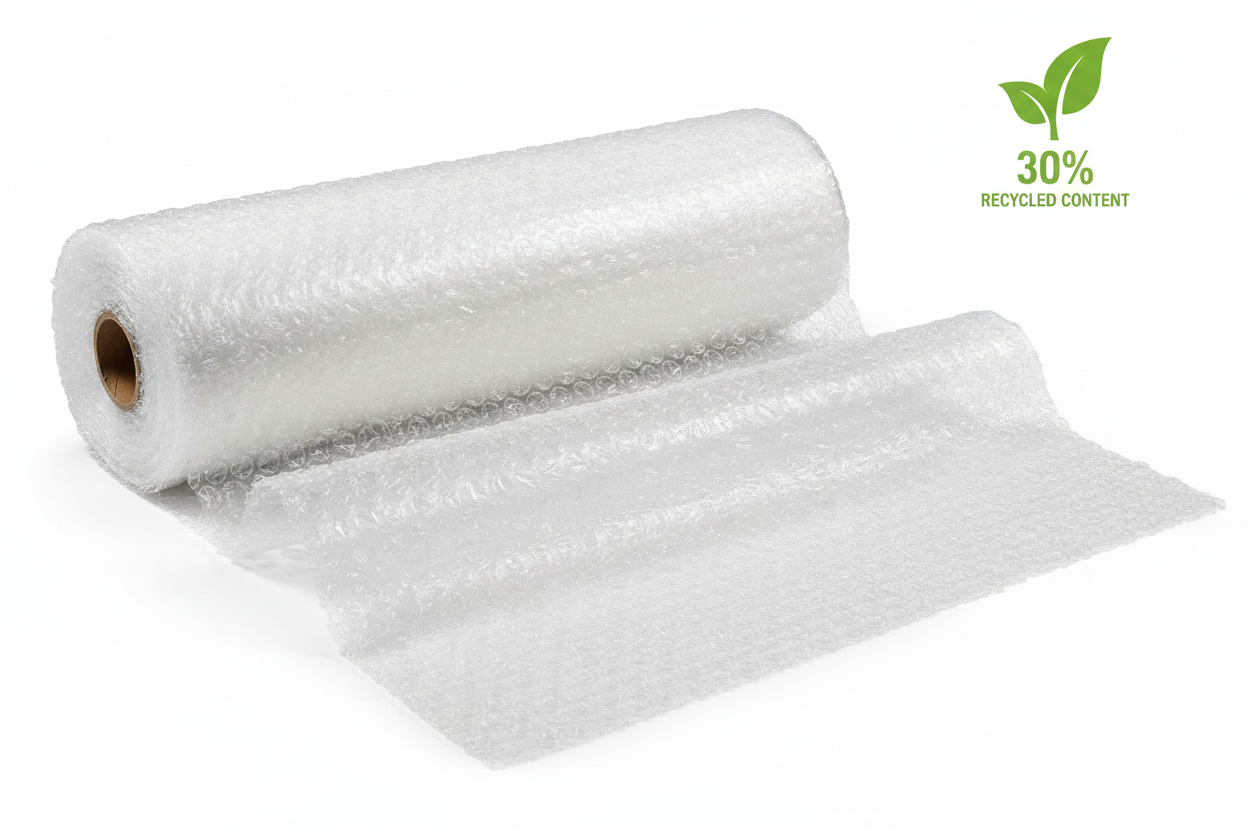 Rollo de plástico burbuja Aircap® Ø10 mm 30% reciclado + foam 1 mm 120 cm de ancho x 150 m de largo