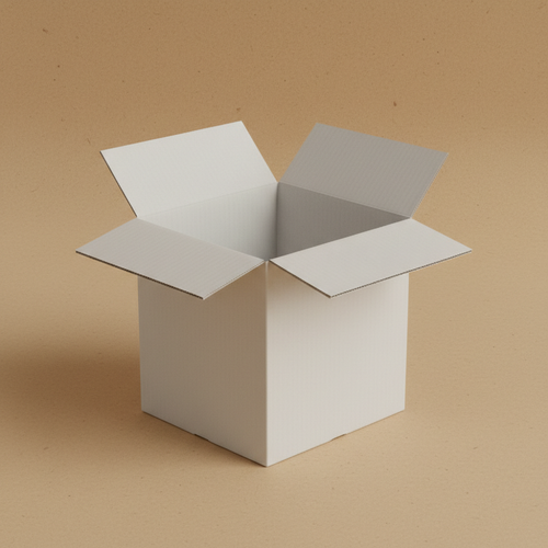 Caja americana de cartón doble blanco 62x27x18 cm para envíos y embalaje