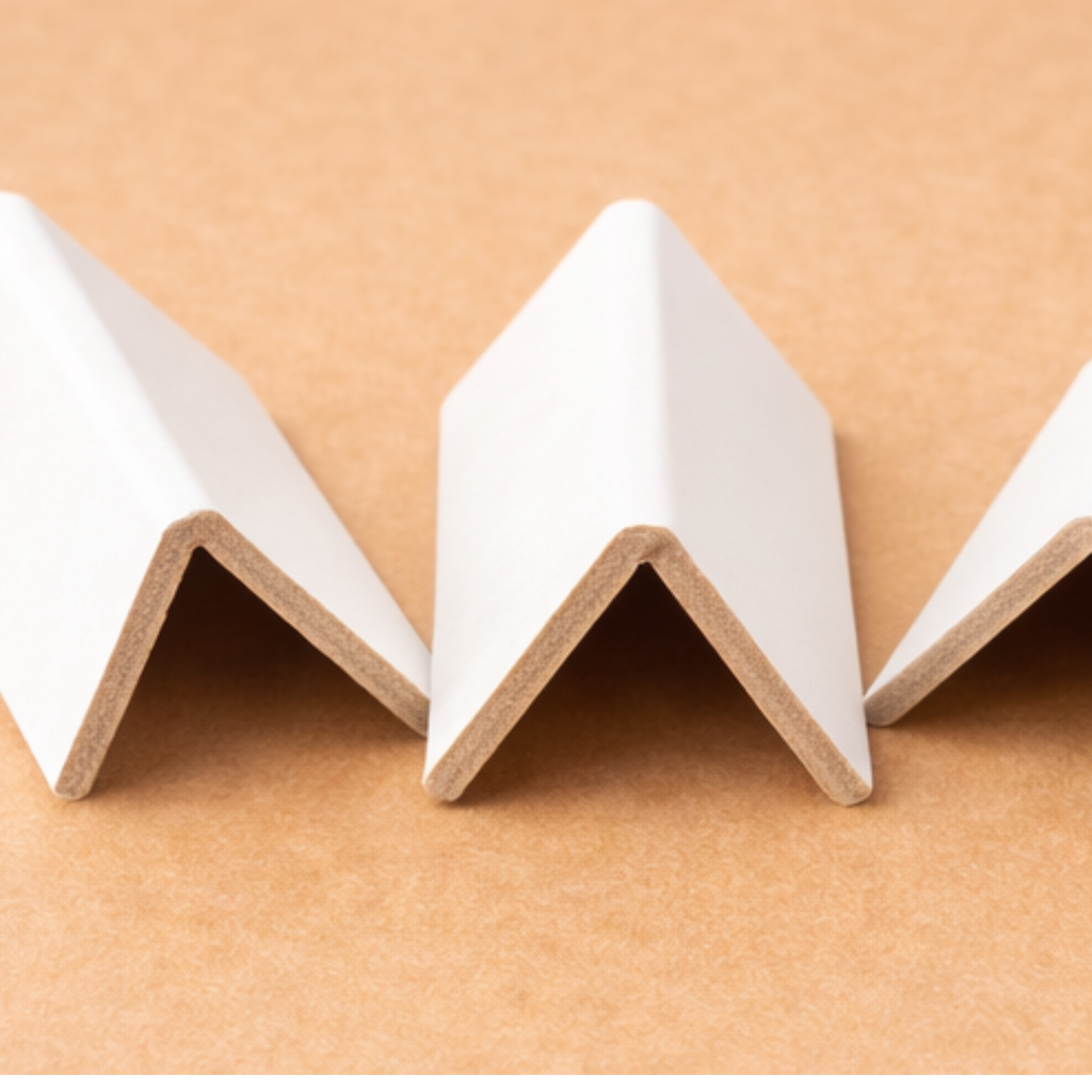Cantonera de cartón blanco 35mm x 35mm x 2mts. Grosor 2,5mm  | Paquete x 36 cantoneras