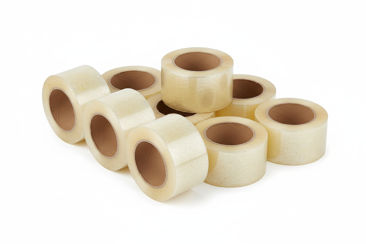 Rollo de precinto de polipropileno con adhesivo termofusible hotmelt 28 micras para embalaje