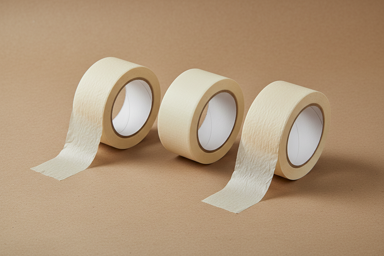 Rollo de cinta de papel crepé pintor carrocero 38mm 125 micras para enmascarar y proteger