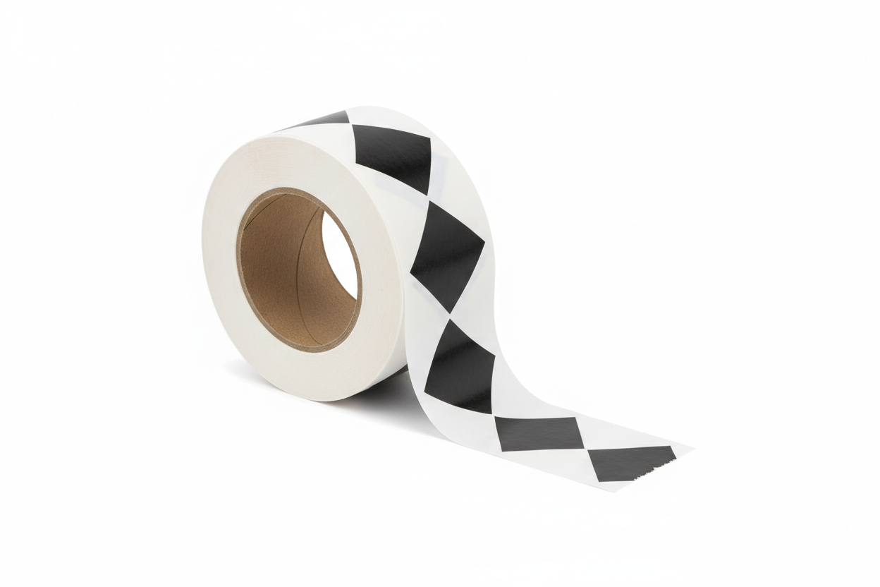 Rollo de cinta adhesiva impresa de polipropileno con adhesivo base solvente 36mm x 125m 1 tinta base blanca