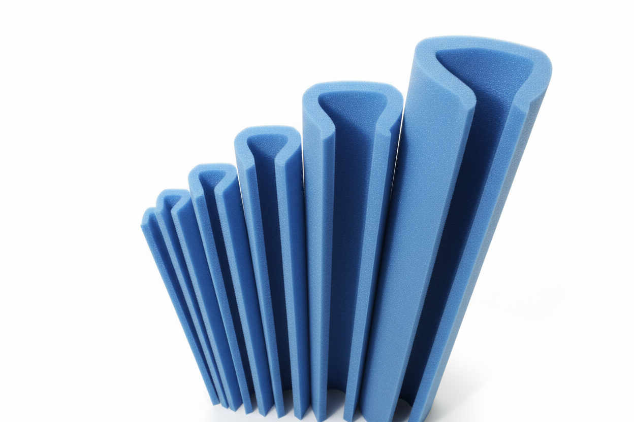 Perfil de espuma foam en U para proteger cantos 20mm ancho interior y 11mm grosor