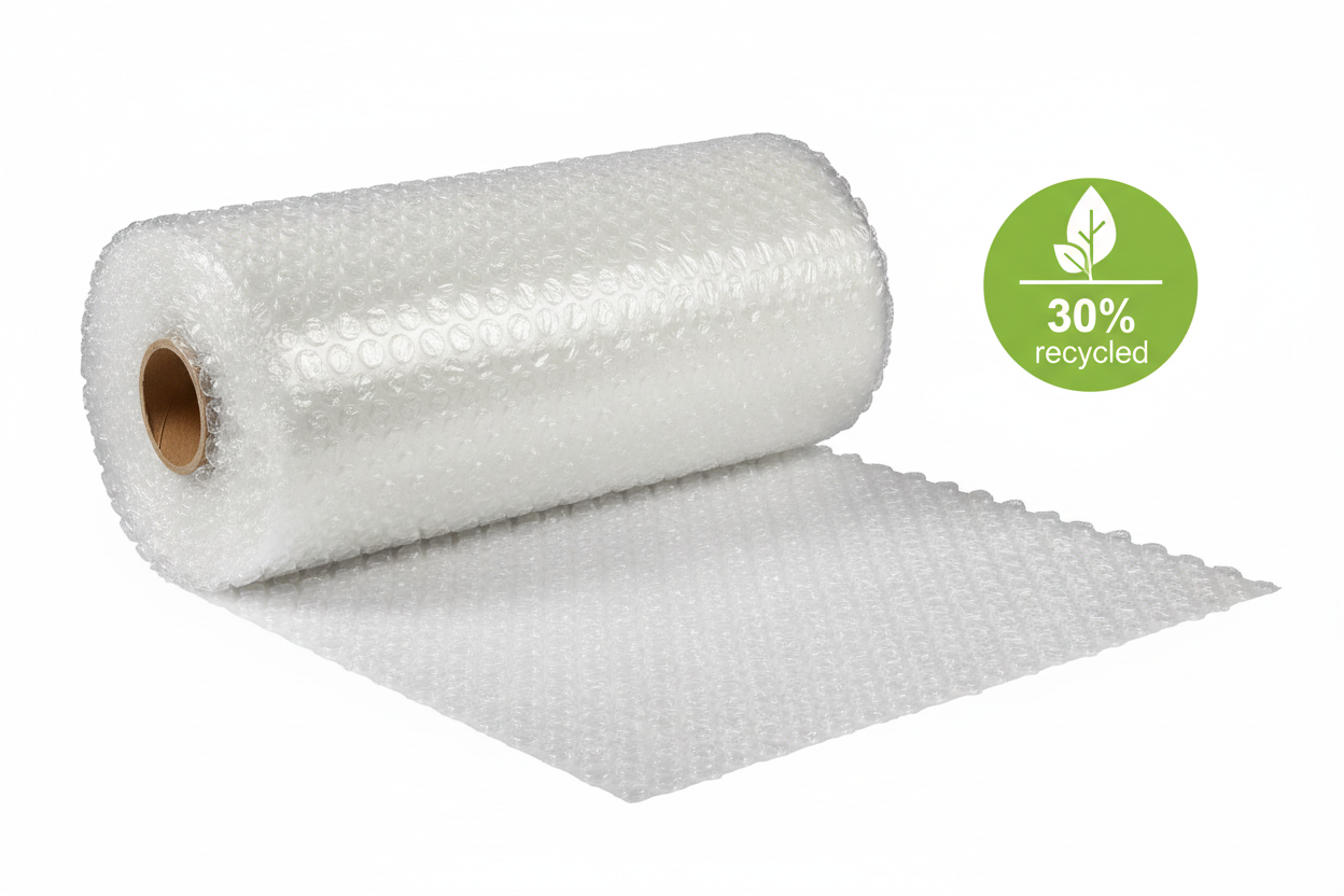 Rollo de plástico burbuja Aircap® Ø10 mm 30% reciclado + foam 1 mm 160 cm de ancho x 15 m de largo